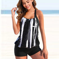 Zenny | Two-Tone Tankini Set-Black-S-State of Style