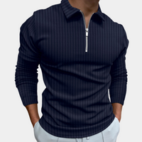 Zip Sweater - Bennett-Navy Blue-S-State of Style