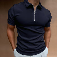 Zip-Up Polo Shirt - Oliver-Black-S-State of Style