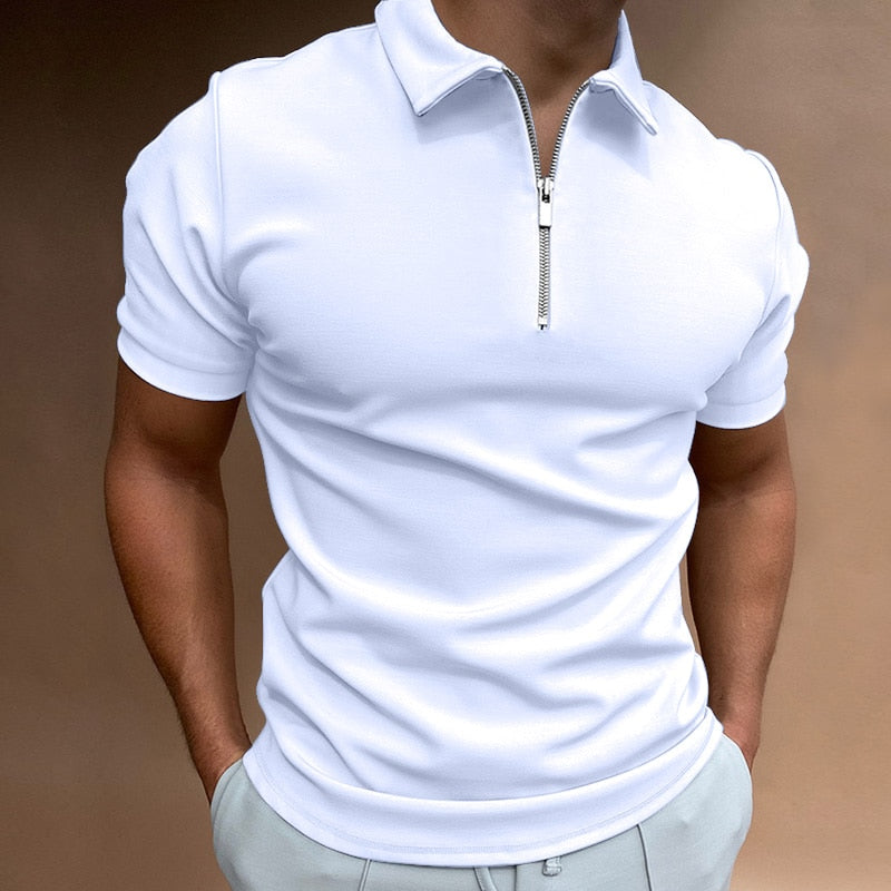 Zip-Up Polo Shirt - Oliver-White-S-State of Style