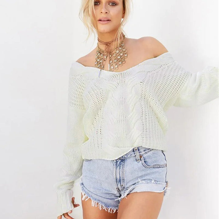 Ladies' oversized knitted sweater with long sleeves – Thalia