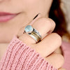 Aquamarine Spinner Ring - Selene