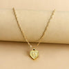 Gold Initial Heart Pendant Necklace - Amara