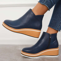 Stylish autumn wedge ankle boots – Mila
