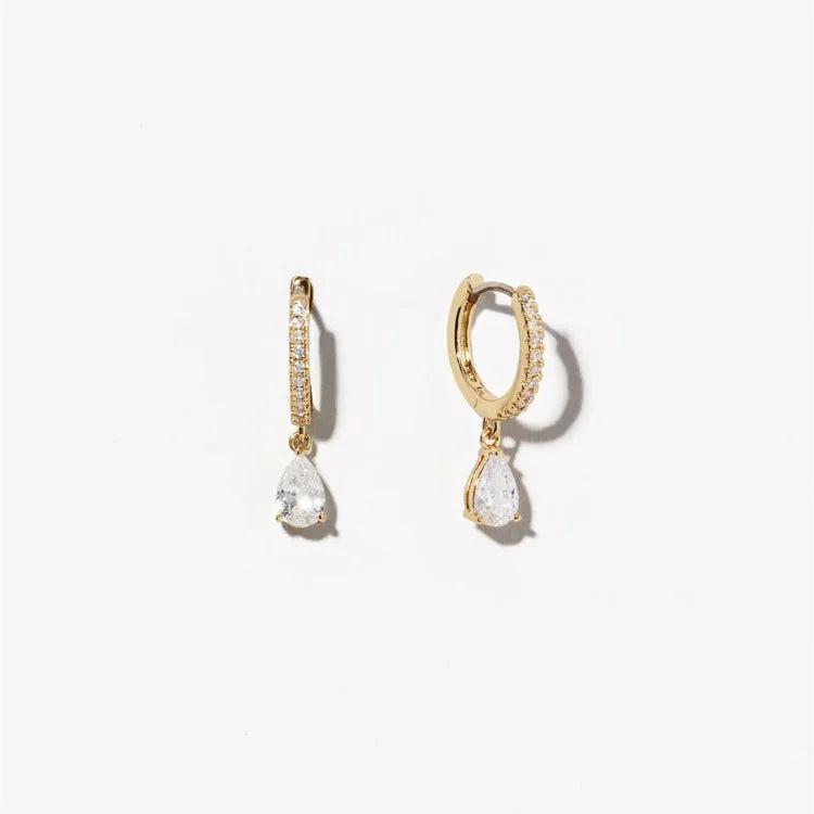 Handmade 14K Gold-Plated Zirconia Earrings – Valerie