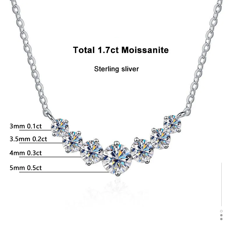 Exquisite 925 Sterling Silver Moissanite Necklace