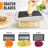 10-in-1 Vegetable Slicer with 8 Blades – Faster Cutting, Chopping, and Grating!-Grey-State of Style