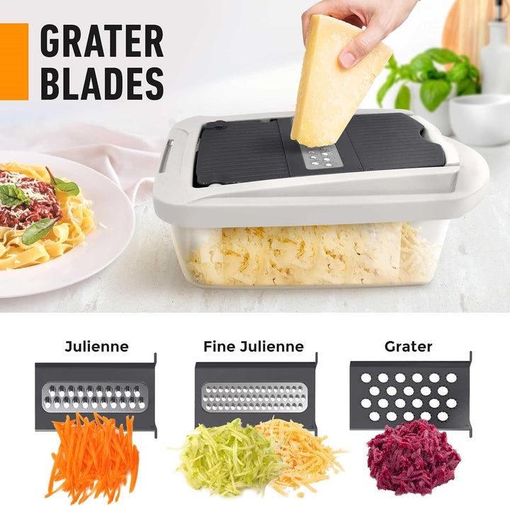 10-in-1 Vegetable Slicer with 8 Blades – Faster Cutting, Chopping, and Grating!-Grey-State of Style