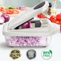 10-in-1 Vegetable Slicer with 8 Blades – Faster Cutting, Chopping, and Grating!-Grey-State of Style