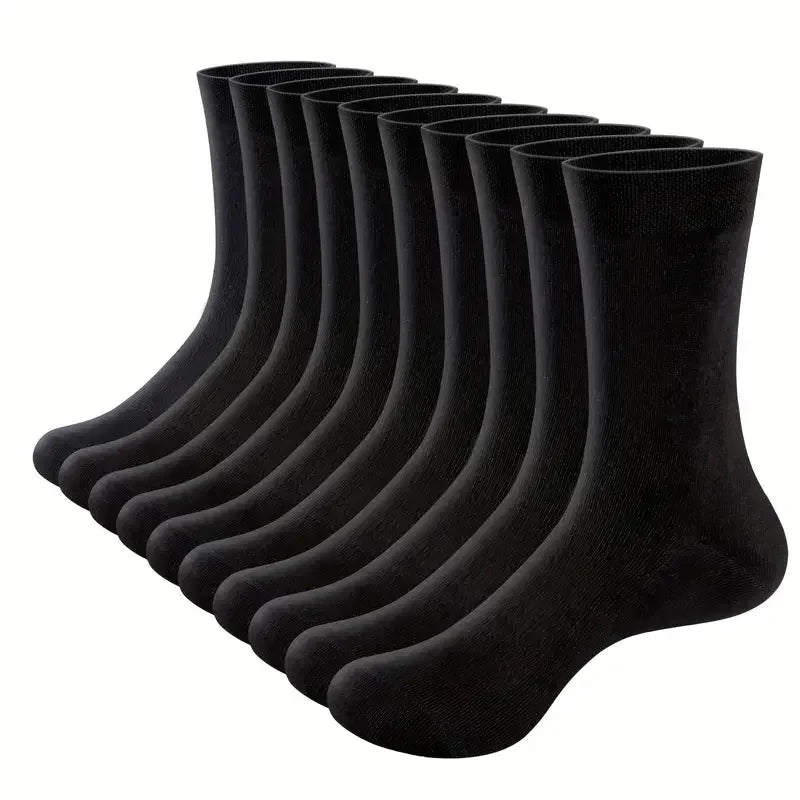 10 PAIRS OF BREATHABLE BAMBOO MEN'S SPORTS SOCKS - ANTI-SLIP-10 pairs D812-10BK-State of Style