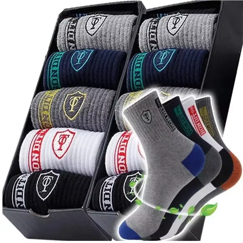 10 PAIRS OF BREATHABLE BAMBOO MEN'S SPORTS SOCKS - ANTI-SLIP-5 pairs DP088-State of Style