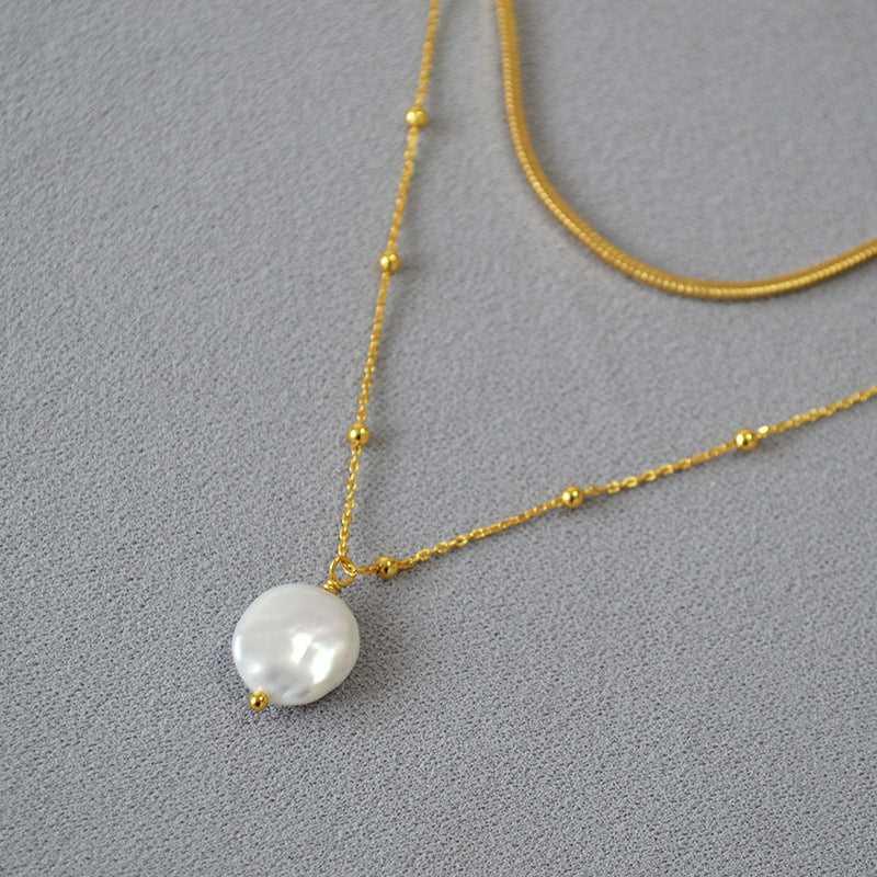 Stylish Baroque Pearl Necklace - Isaline