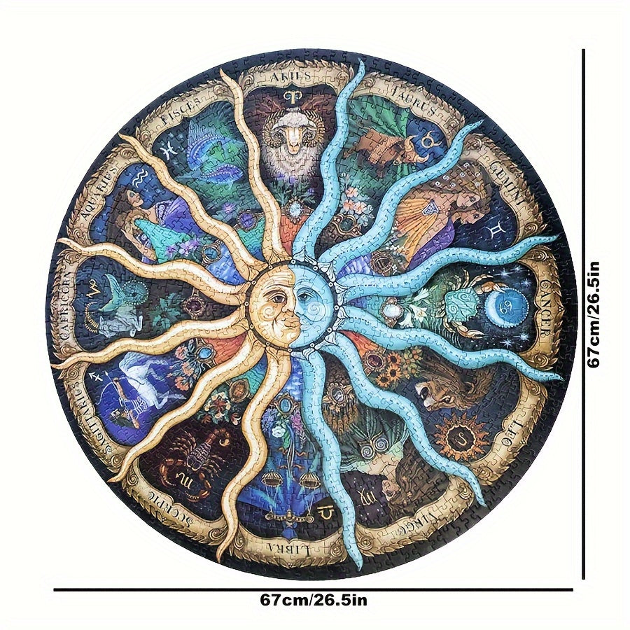 1000-Piece Round Zodiac Puzzle - ZodiacDreams-State of Style
