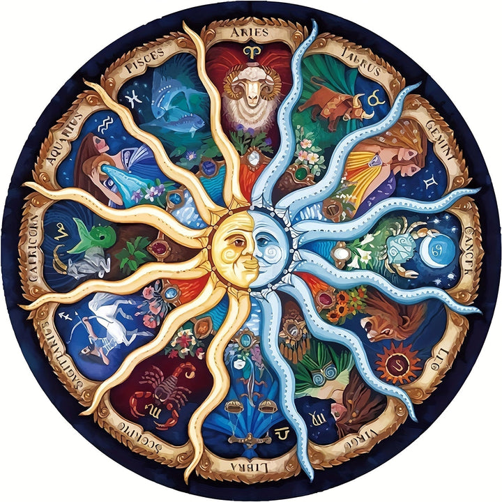 1000-Piece Round Zodiac Puzzle - ZodiacDreams-State of Style