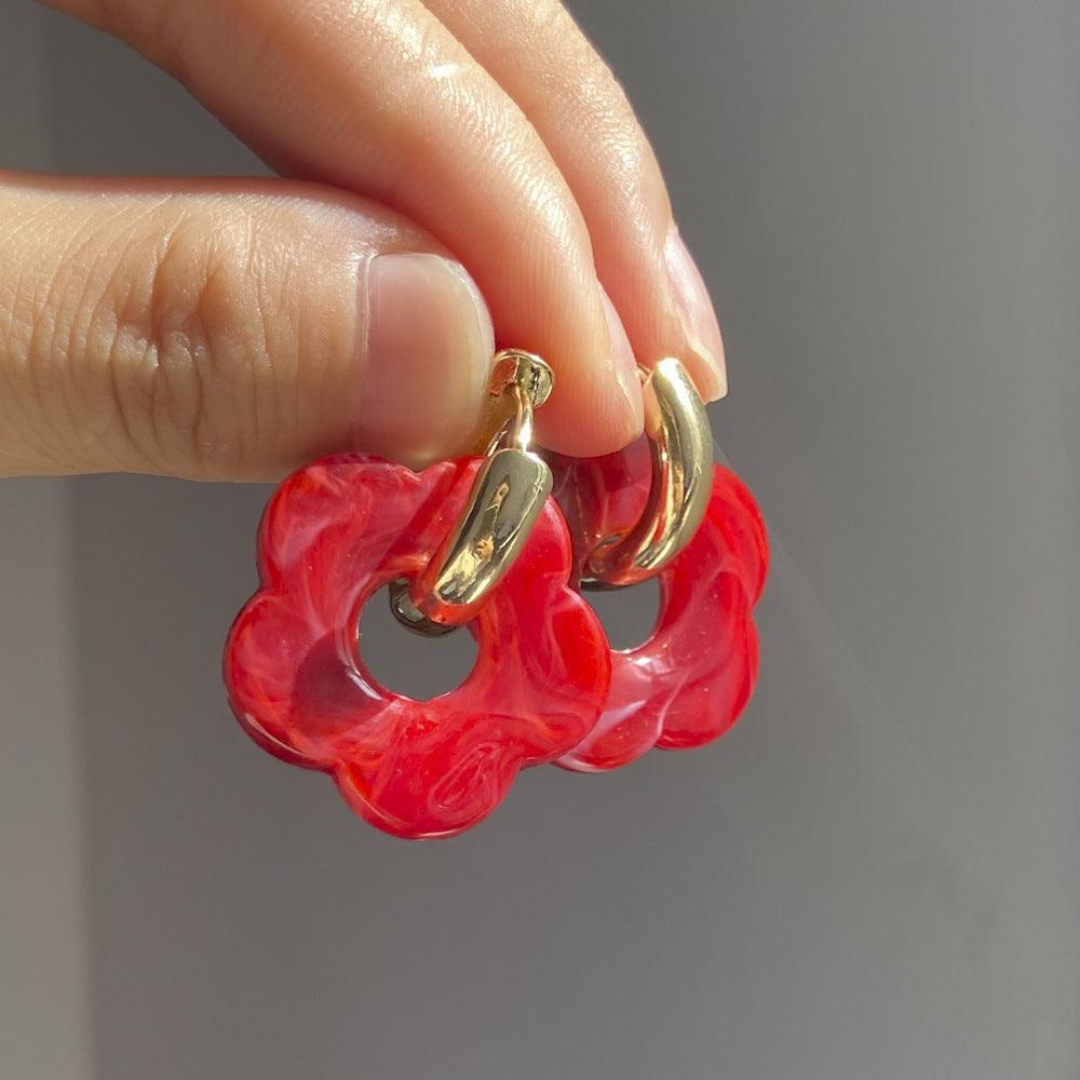 Gold-Plated Floral Earrings - Valeria