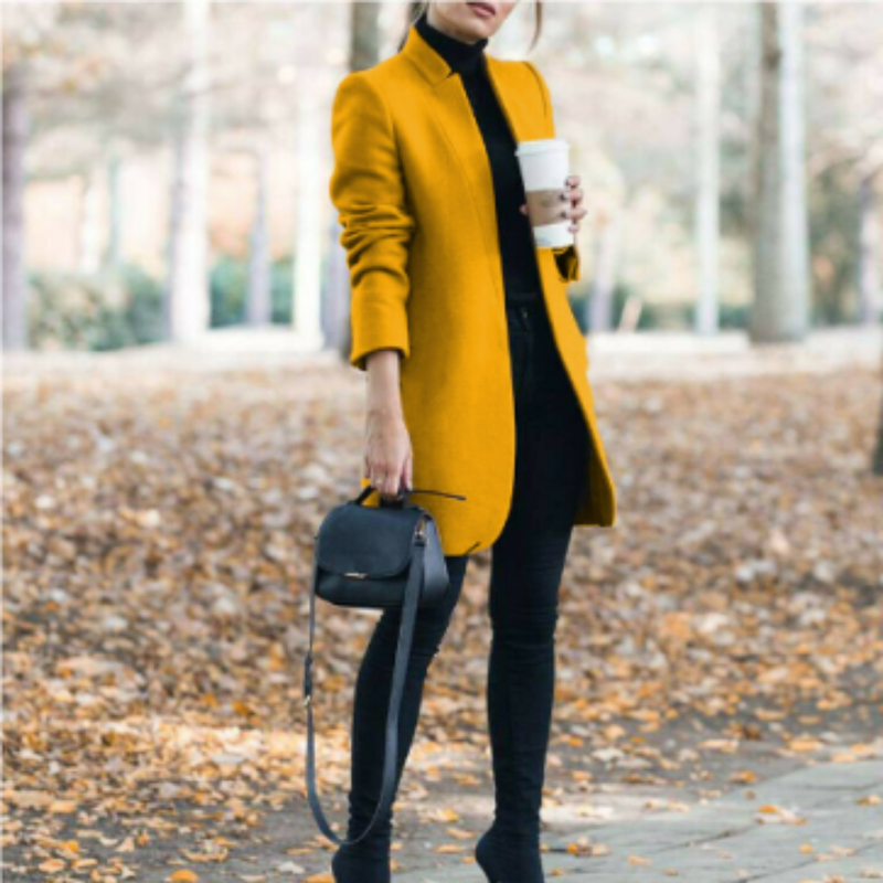 Women's Stand Collar Winter Coat with Timeless Design – Reginel