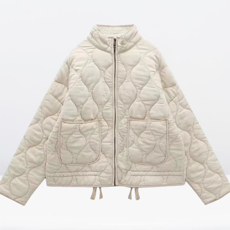 Ladies' padded jacket with drawstring & zipper – Lorena