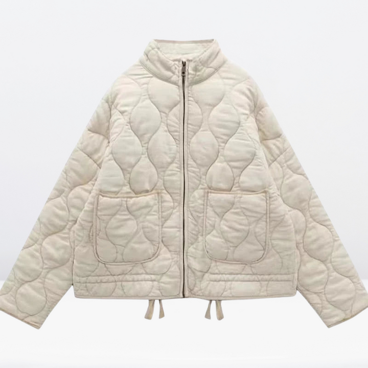 Ladies' padded jacket with drawstring & zipper – Lorena