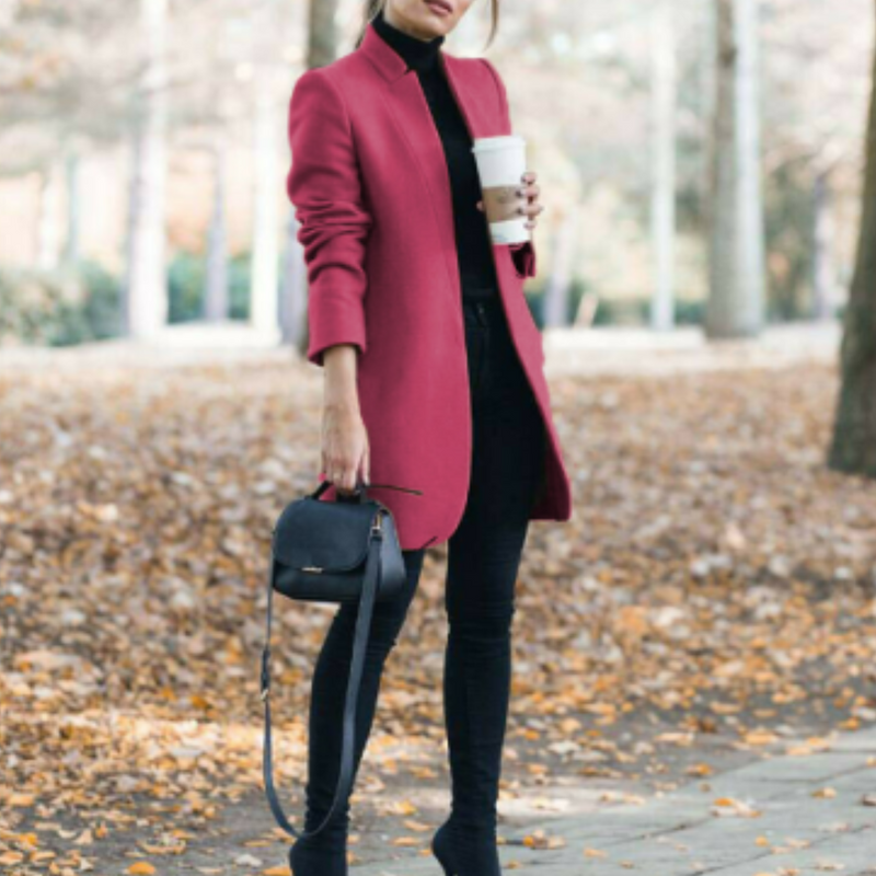 Women's Stand Collar Winter Coat with Timeless Design – Reginel