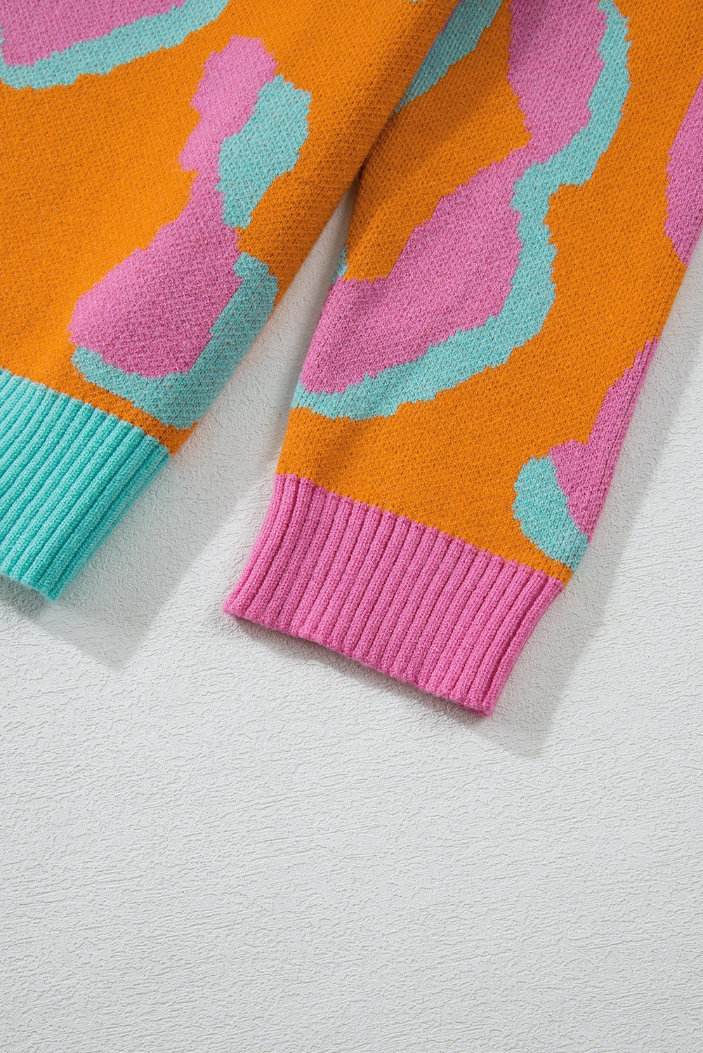 Ladies' Sweater With Colour Block Leopard Print And Round Neck - Liora