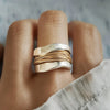 Silver Ring with Gold Accents - Solaira