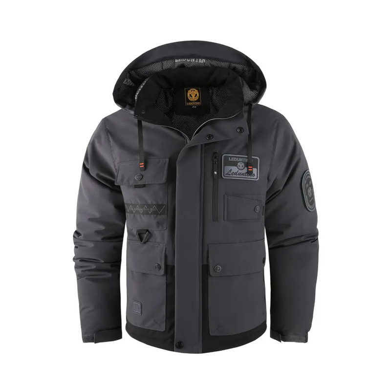 Men's outdoor jacket padded with a removable hood – Henrik
