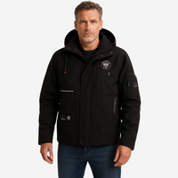 Men's outdoor jacket waterproof with hood & checked lining - Jorrit