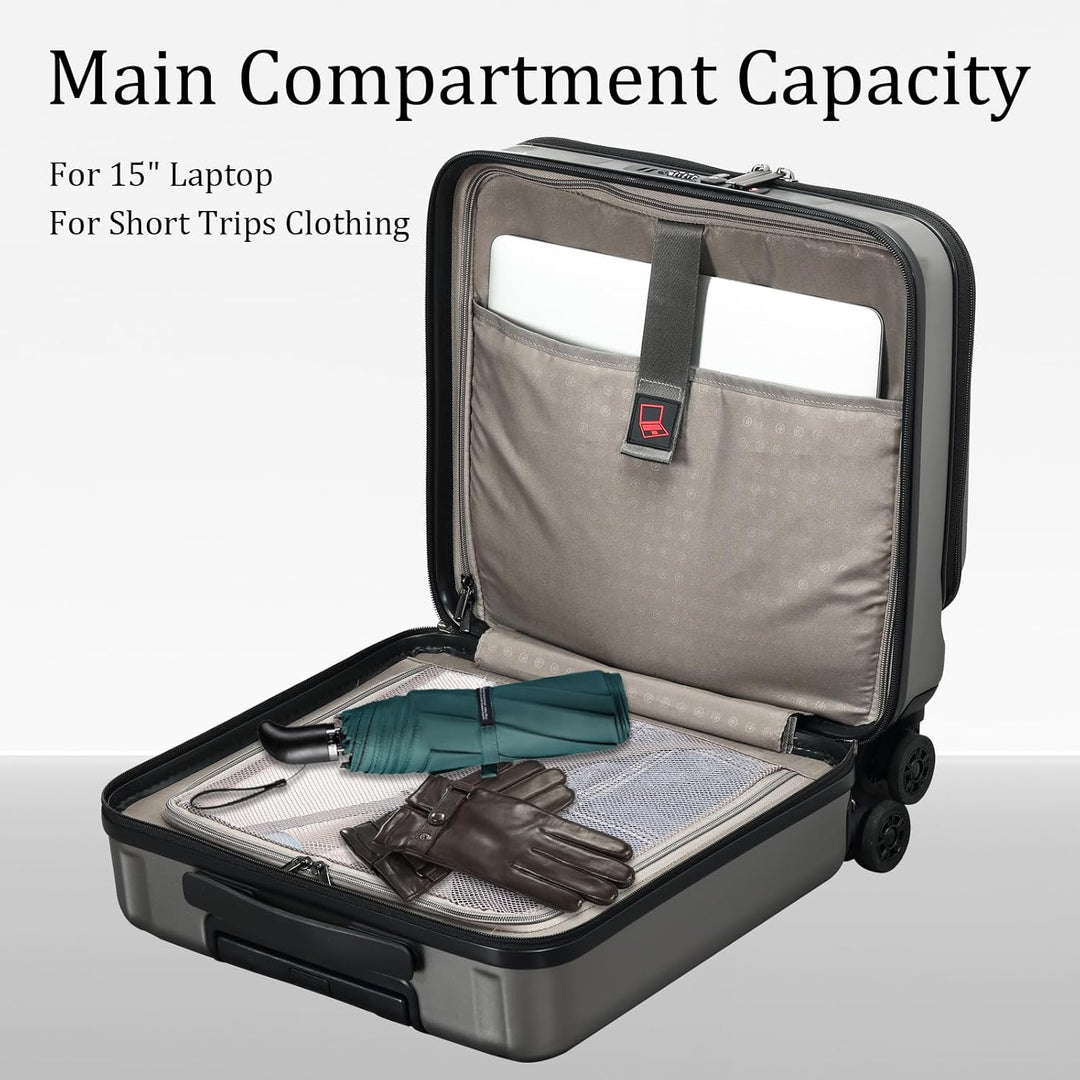 Compact 16-Inch Hardshell Carry-On with Laptop Compartments and TSA Lock