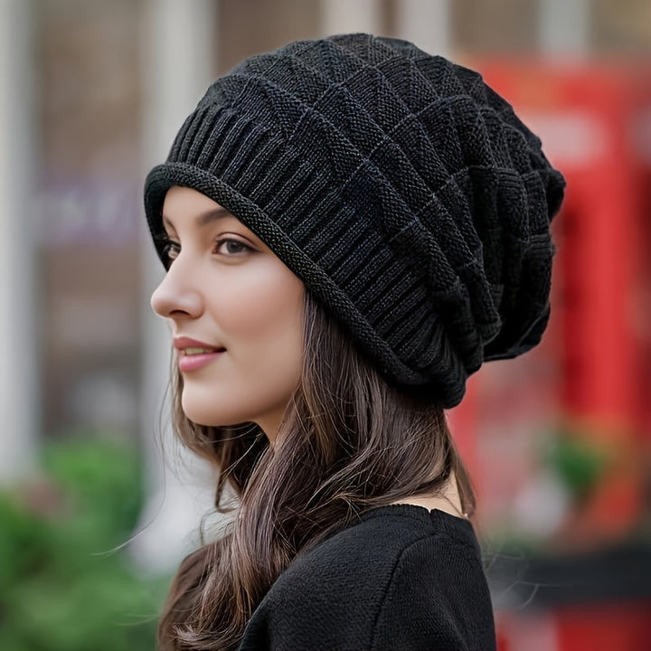 Ladies' knitted beanie, lightweight & elastic for spring and autumn – Alina