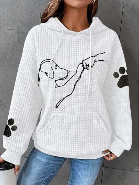 Warm Ladies Hoodie with Dog Design – Selma