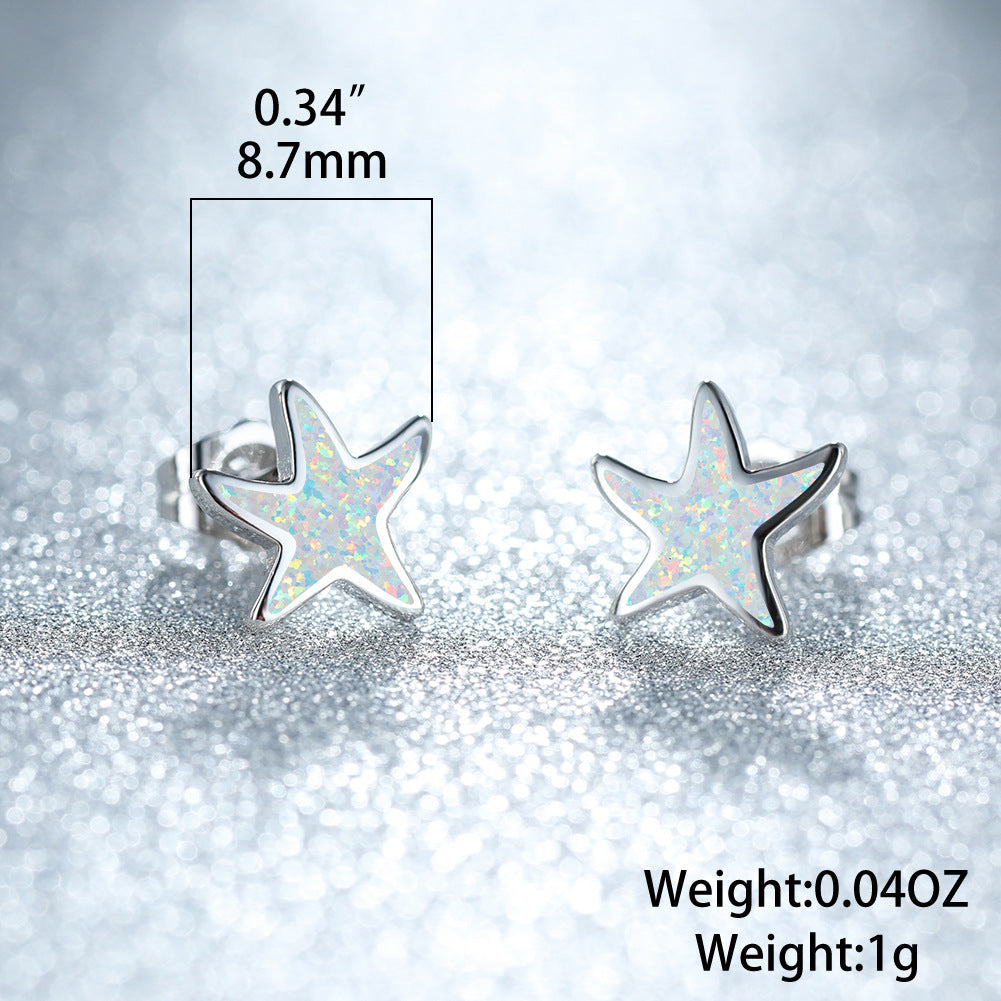 Blue Opal Starfish Earrings - Marina