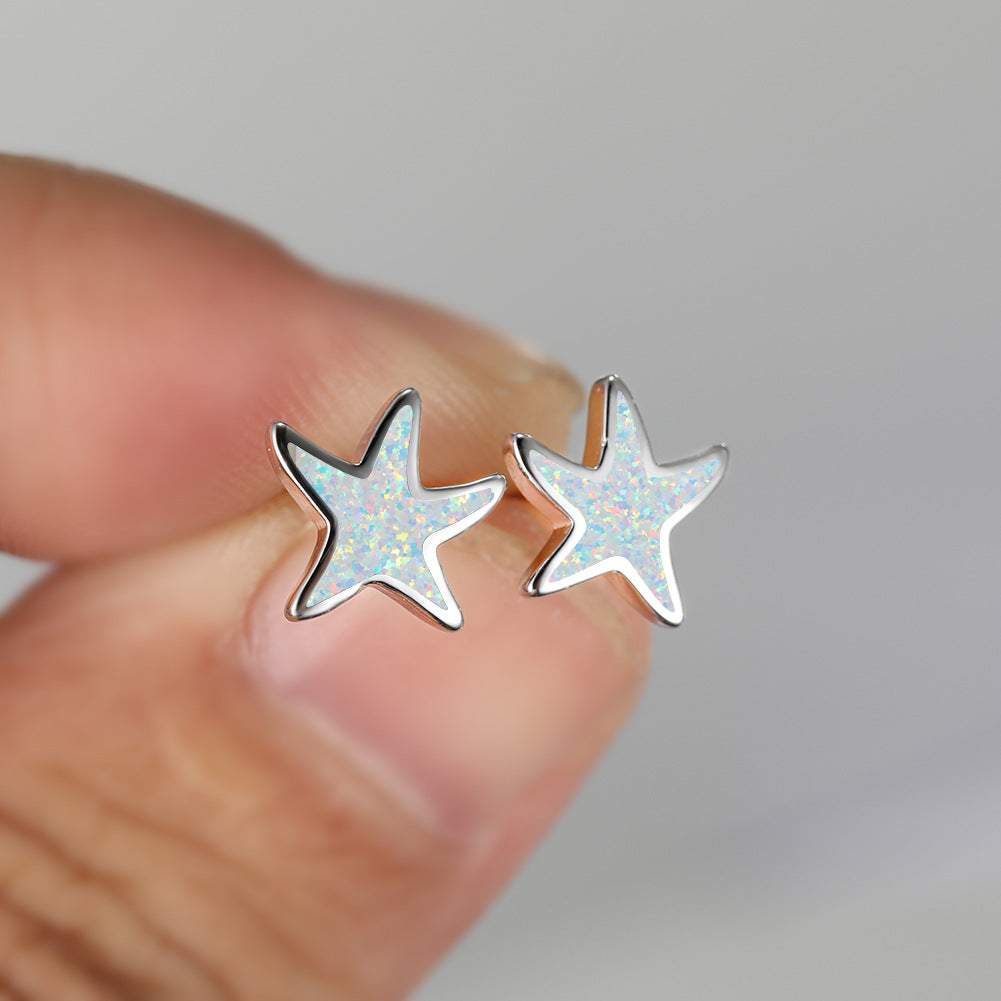 Blue Opal Starfish Earrings - Marina