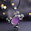 Natural Crystal Frog Meditation Necklace - Gaia