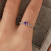 Minimalist Amethyst & Zirconia Ring - Nova