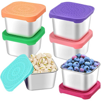 175ml Stainless Steel Snack Boxes for Kids - 6-Pack-Darkly Coloured-State of Style