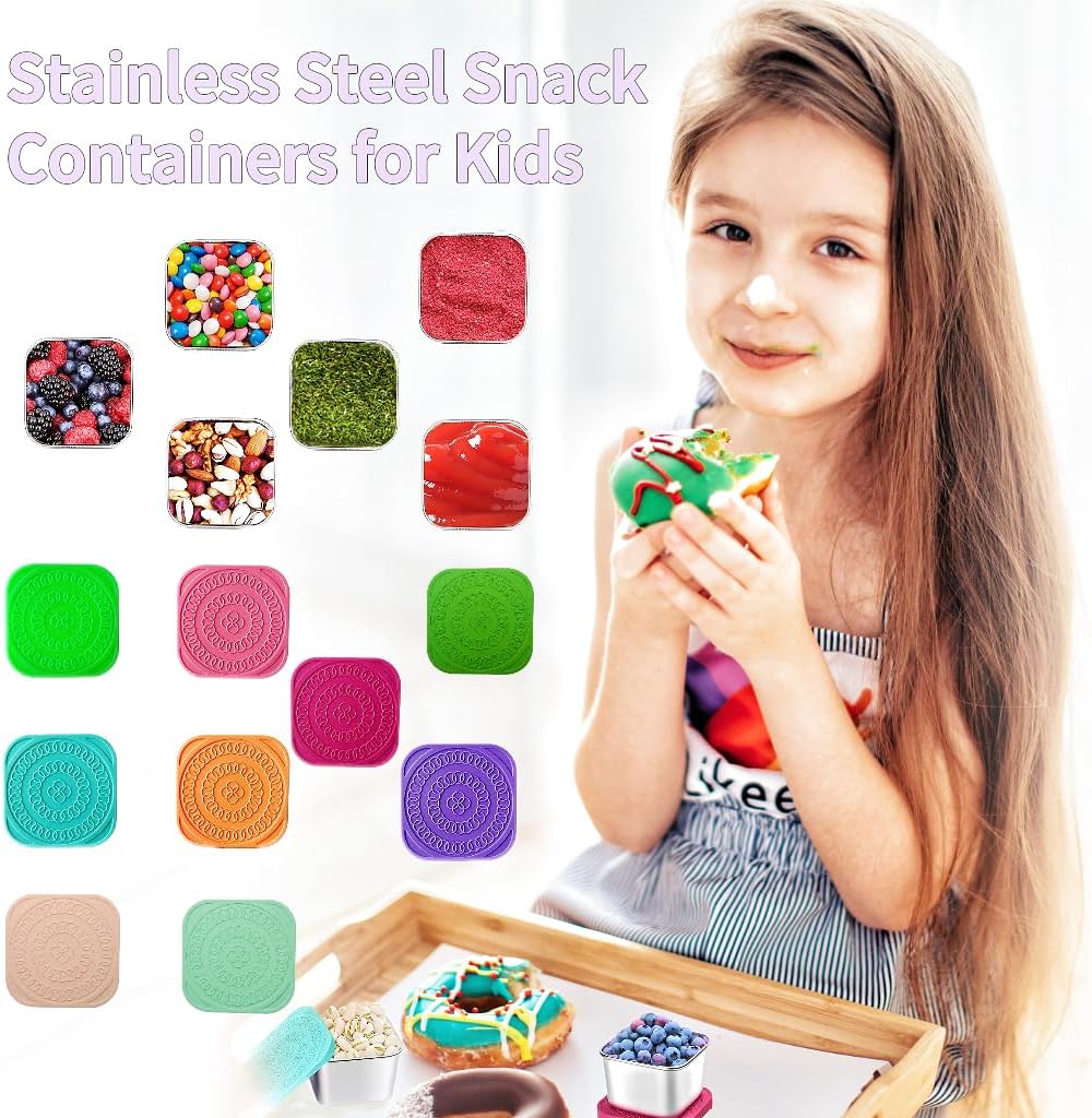 175ml Stainless Steel Snack Boxes for Kids - 6-Pack-Lightly Coloured-State of Style