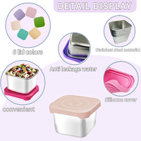 175ml Stainless Steel Snack Boxes for Kids - 6-Pack-Lightly Coloured-State of Style