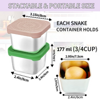 175ml Stainless Steel Snack Boxes for Kids - 6-Pack-Lightly Coloured-State of Style