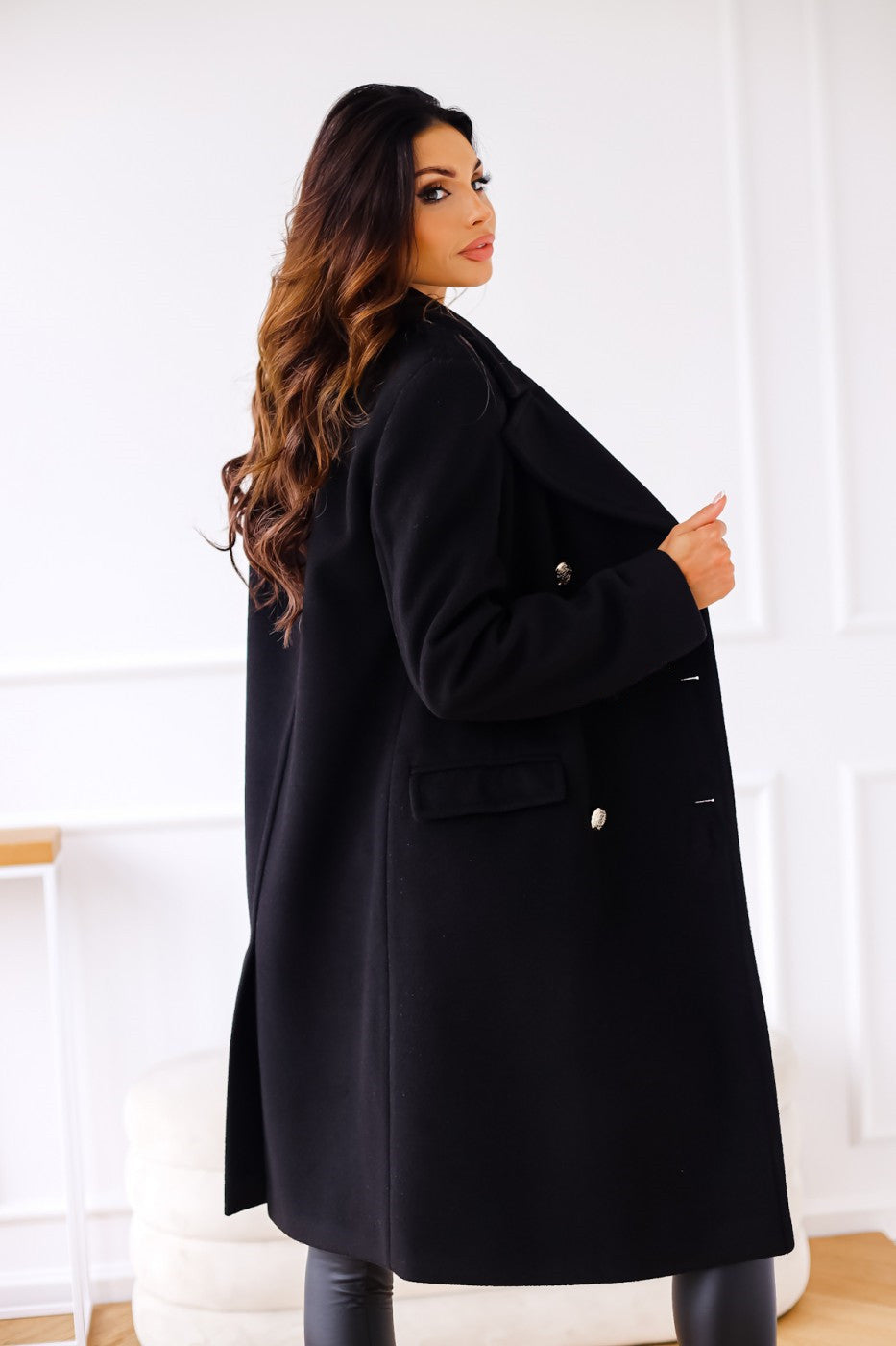 Double-breasted women's wool coat – Celina