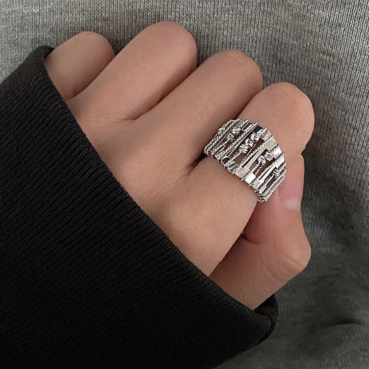 Stylish Openwork Pearl Ring – Alina