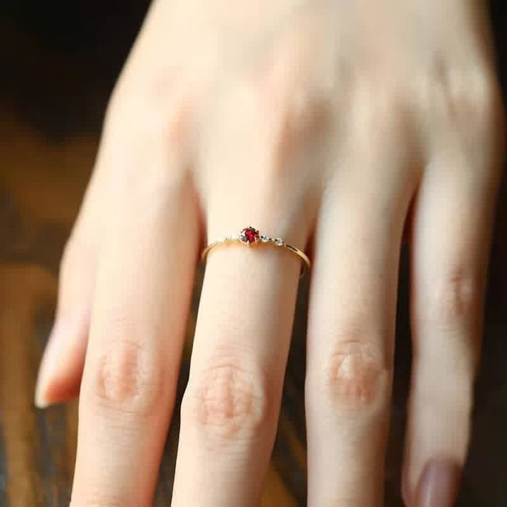 18K Gold Garnet Ring - Elara-51mm-State of Style