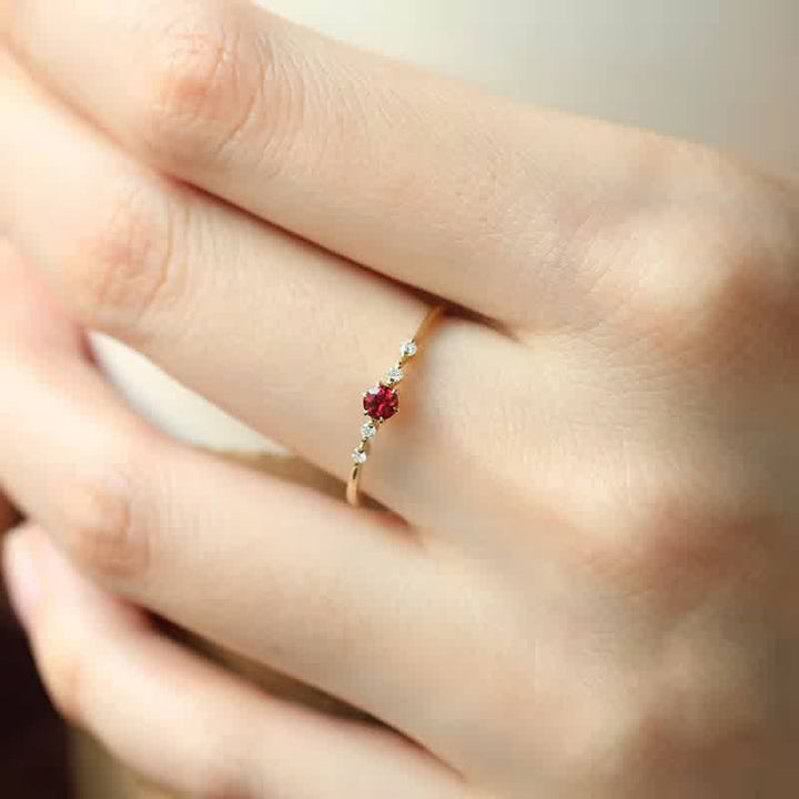 18K Gold Garnet Ring - Elara-51mm-State of Style