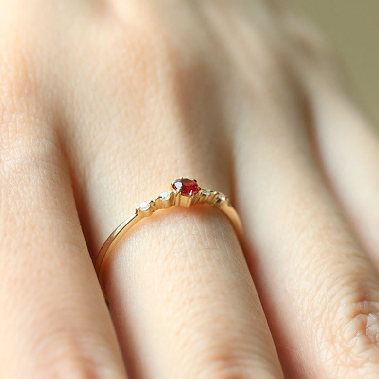 18K Gold Garnet Ring - Elara-51mm-State of Style