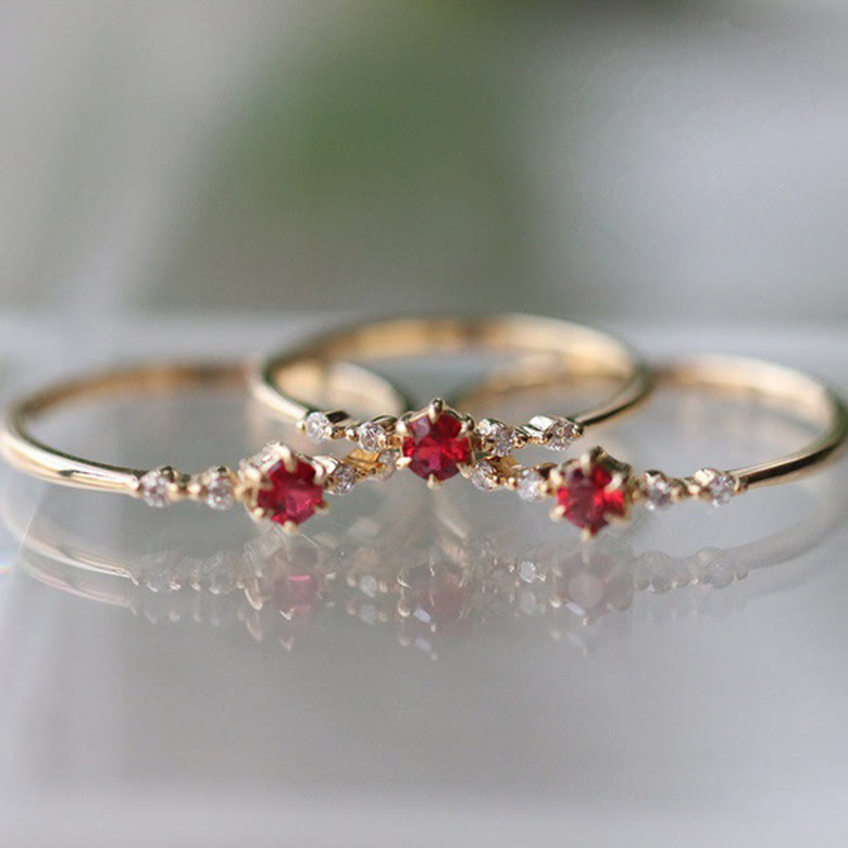 18K Gold Garnet Ring - Elara-51mm-State of Style