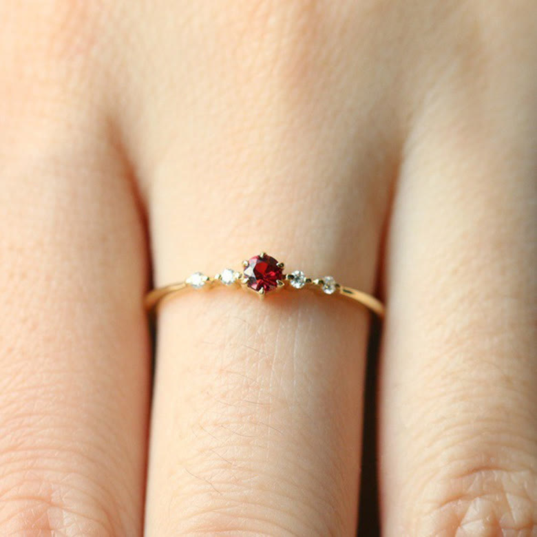 18K Gold Garnet Ring - Elara-51mm-State of Style