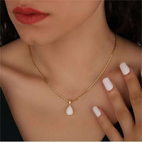 18K Natural Opal Drop Pendant Necklace - Eloise-State of Style