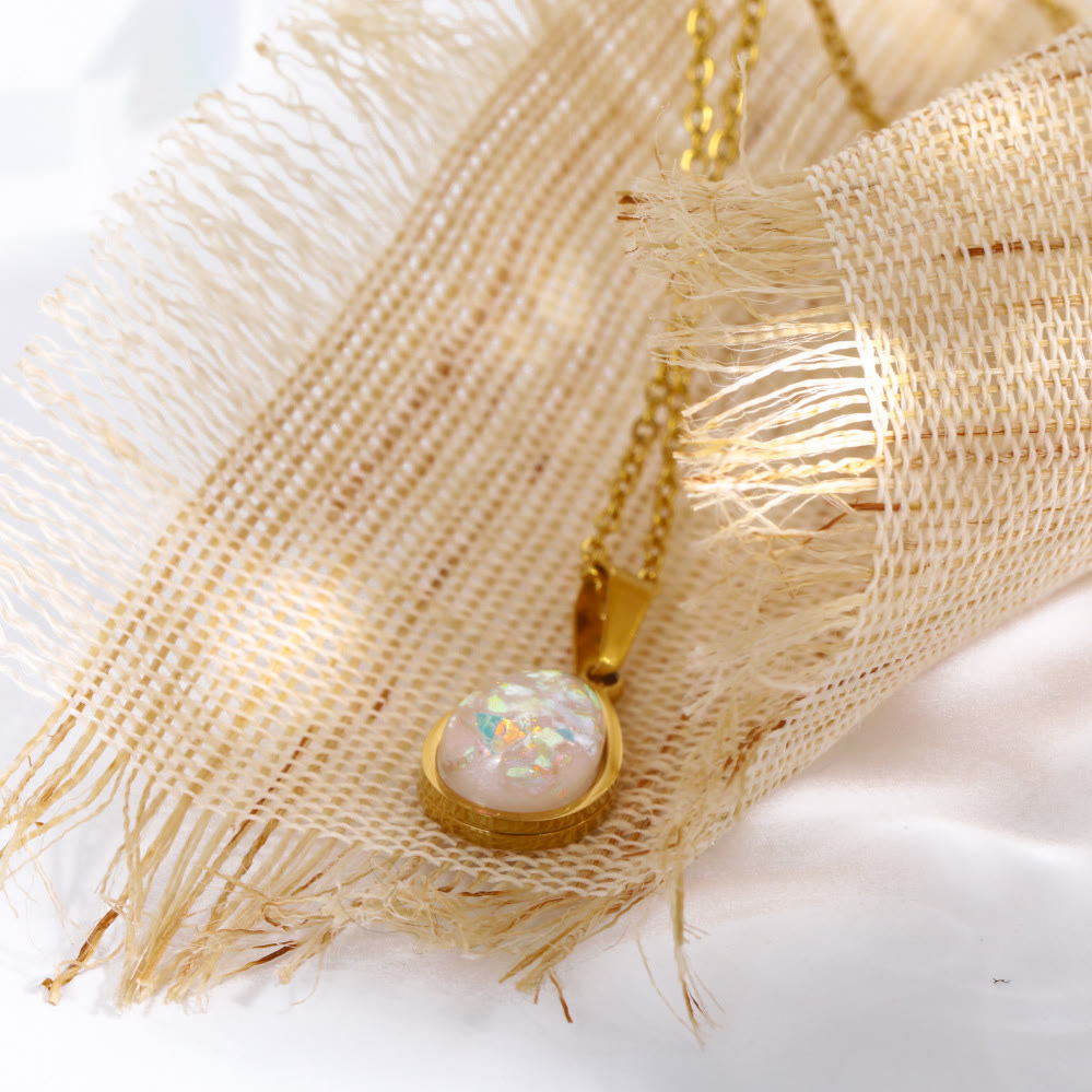 18K Natural Opal Drop Pendant Necklace - Eloise-State of Style