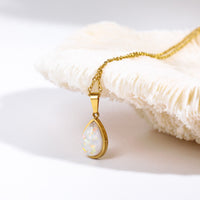18K Natural Opal Drop Pendant Necklace - Eloise-State of Style
