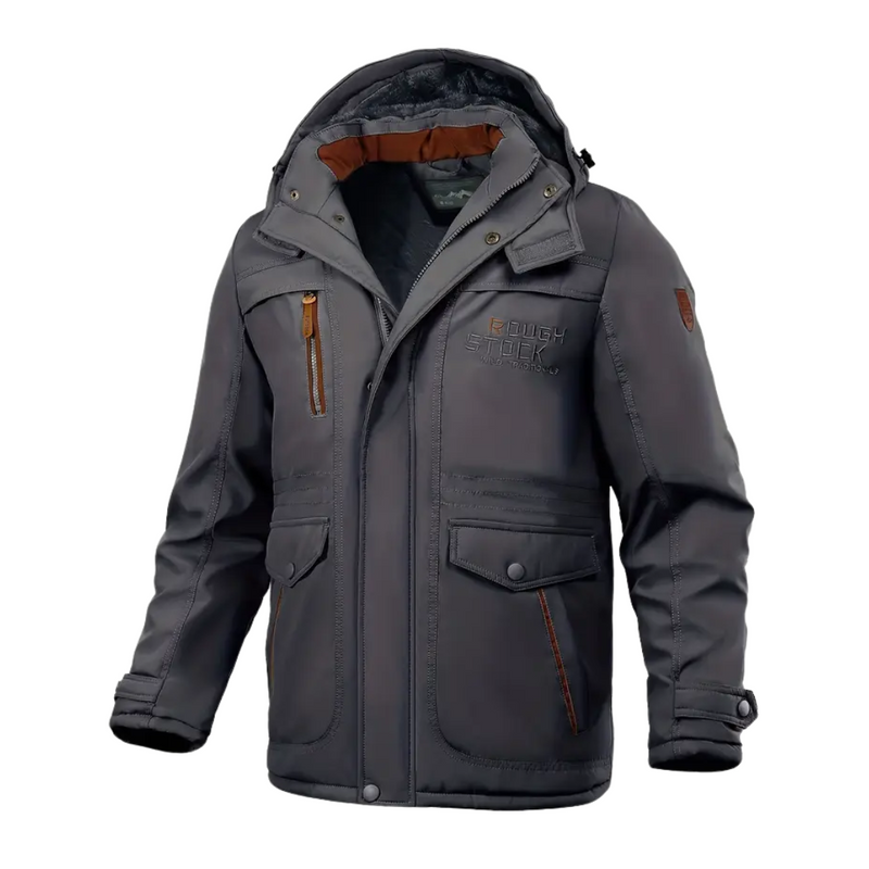 Men's winter jacket lined with plush & hood – Stellan