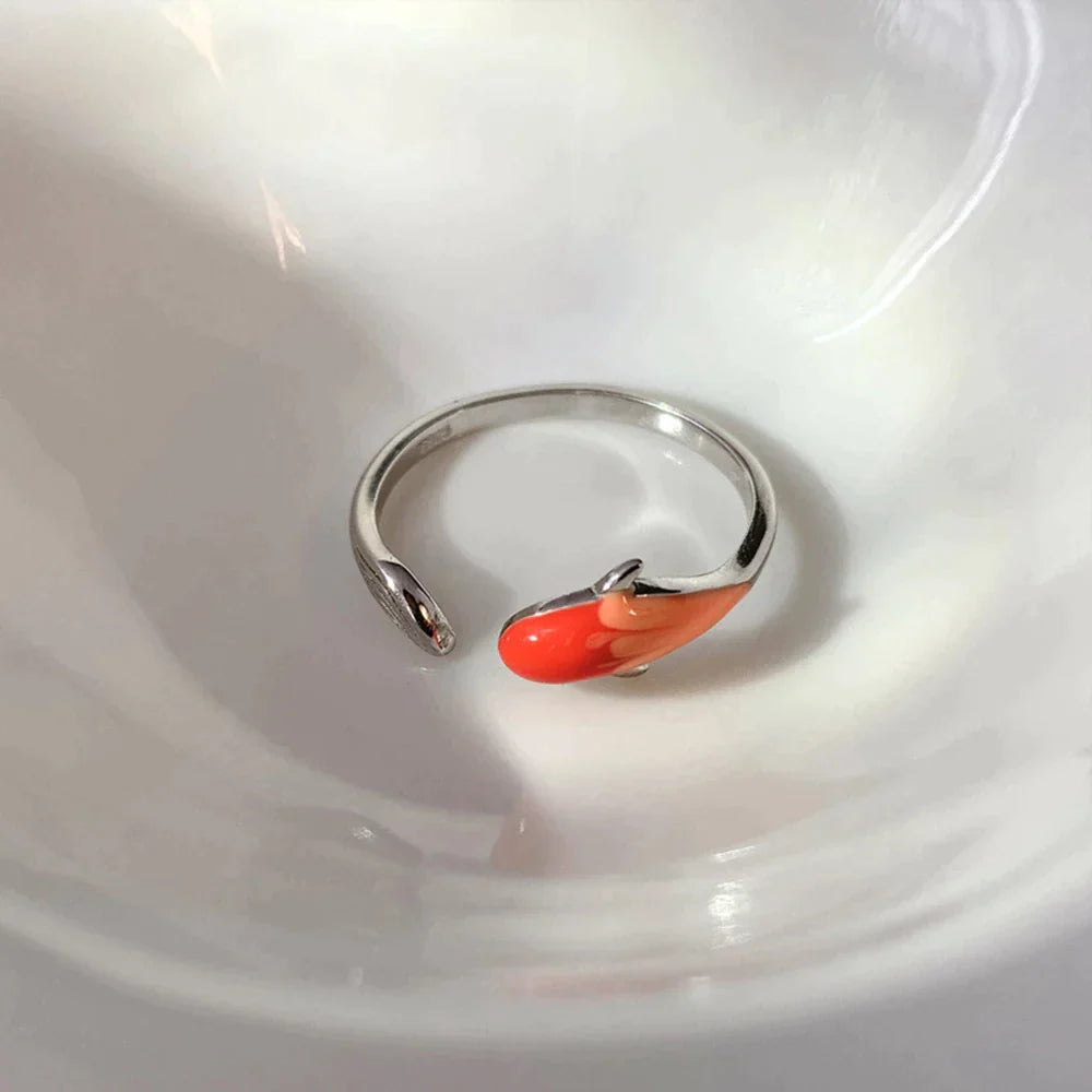 Lucky Red Koi Fish Ring | Elegant Women's Jewellery